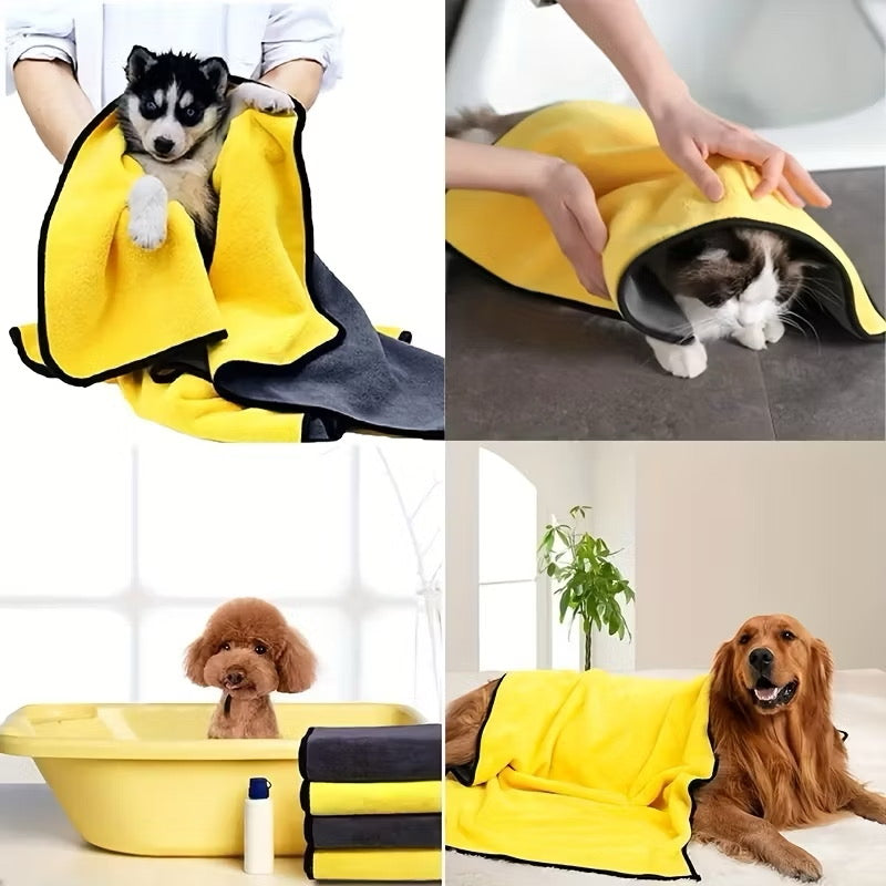 Quick-drying Pet Dog and Cat Towels Soft Fiber Towels Water-absorbent Bath Towel Convenient Pet Shop Cleaning Towel Pet