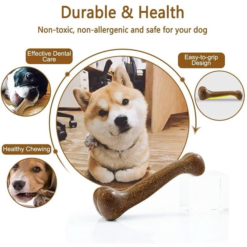 Benepaw Nearly Indestructible Dog Bone Natural Non-Toxic Puppy Toys For Small Medium Large Dogs Pet Chew Game Dental Care